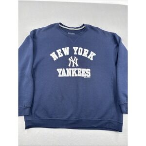 New‎ York Yankees MLB Distressed Crewneck Sweatshirt 2XL Stitches Boxy-Fit